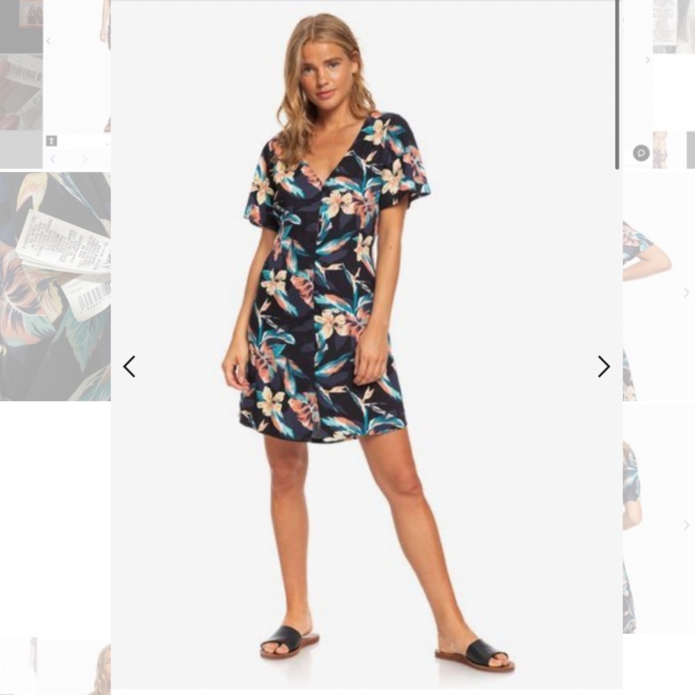 Roxy dress Damage Love Short Sleeve Buttoned dress medium